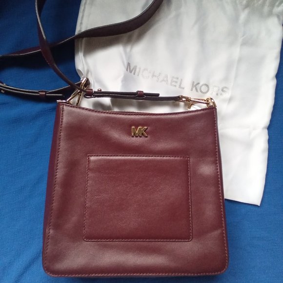 Michael Kors Leather Crossbody Bag, color Burgundy - Picture 1 of 9